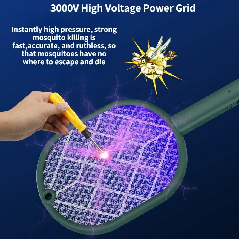 Naujas 2 viename elektrinis vabzdžių raketinis gaudiklis, USB įkraunamas vasaros uodų svaidiklis, žudantis musių vabzdžių gaudyklė