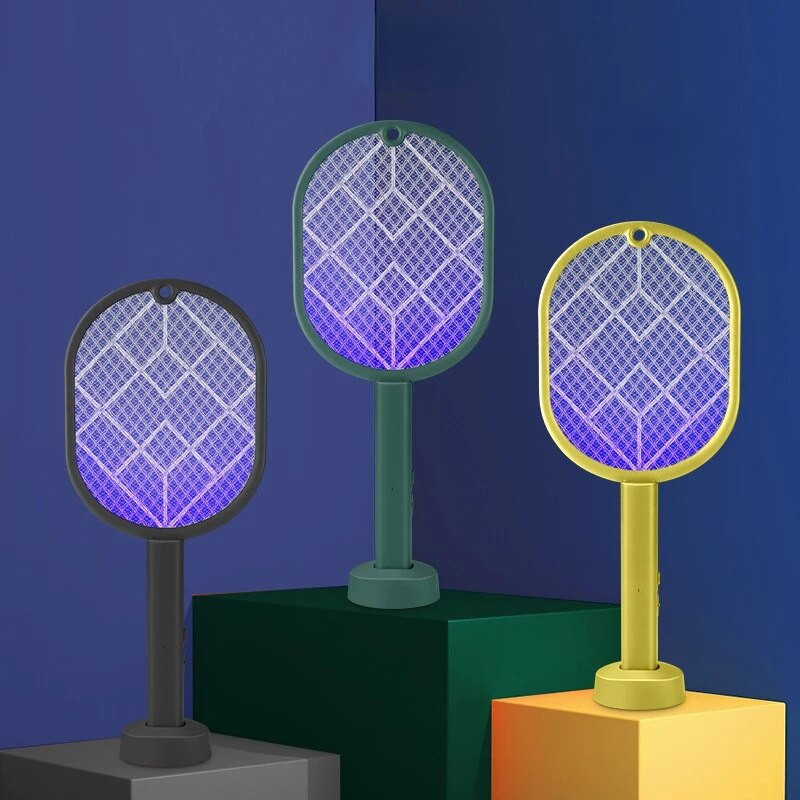 Naujas 2 viename elektrinis vabzdžių raketinis gaudiklis, USB įkraunamas vasaros uodų svaidiklis, žudantis musių vabzdžių gaudyklė