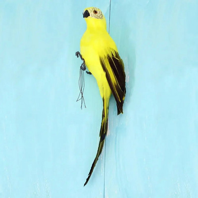 25 cm Simulare Artificială Papagal Creativ Pene Peluză Figurină Ornament Animal Pasăre Grădină Prop Fereastră Decorare grădinărit