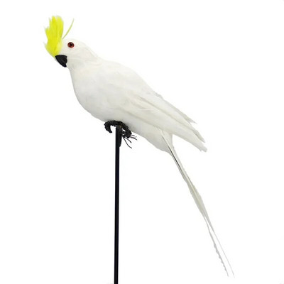 25 cm Simulare Artificială Papagal Creativ Pene Peluză Figurină Ornament Animal Pasăre Grădină Prop Fereastră Decorare grădinărit