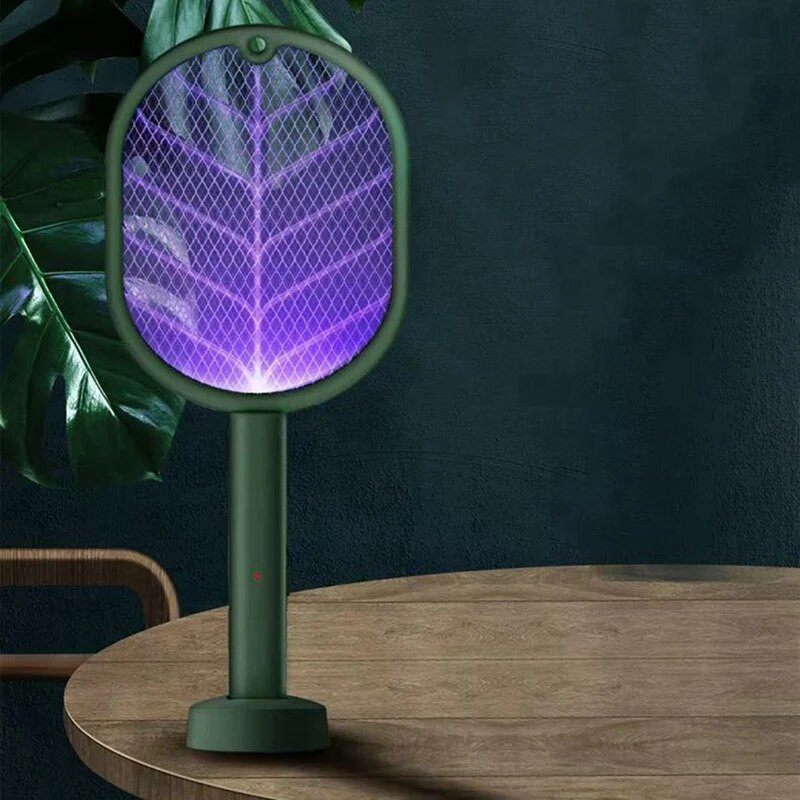 Rankinė įkraunama teniso raketė nuo uodų gaudyklės lemputė elektrinė musių svaidyklė, saugos tinklelis belaidis dėklas vasaros badmintonui