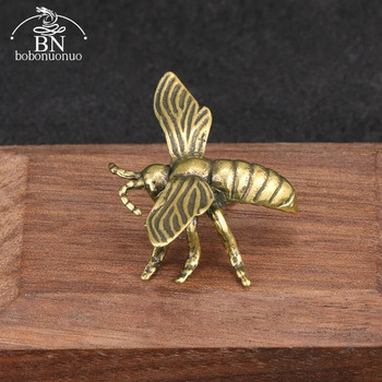 Στερεά ορειχάλκινα έντομα ειδώλια μελισσών Μινιατούρες Τσάι κατοικίδιο ζώο Σκαθάρι Crafts Συλλογή Επιτραπέζιου υπολογιστή Μικρά στολίδια Διακόσμηση σπιτιού Δώρα για παιδιά