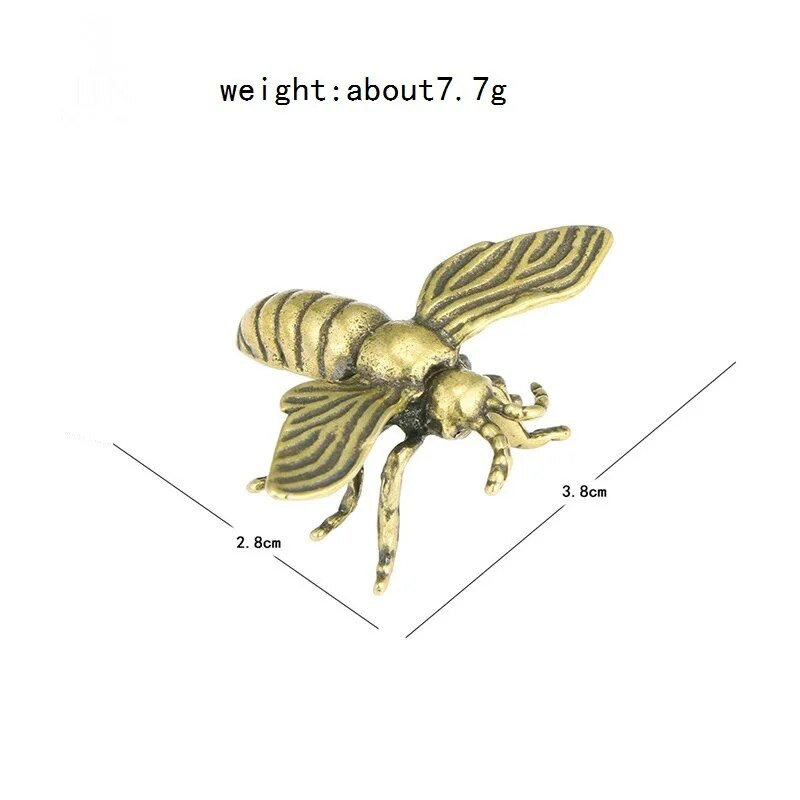 Kieto žalvario vabzdžių bičių figūrėlės Miniatiūros Arbata Naminių gyvūnėlių vabalų amatų kolekcija Stalinis kompiuteris Maži papuošalai Namų dekoras Dovanos vaikams