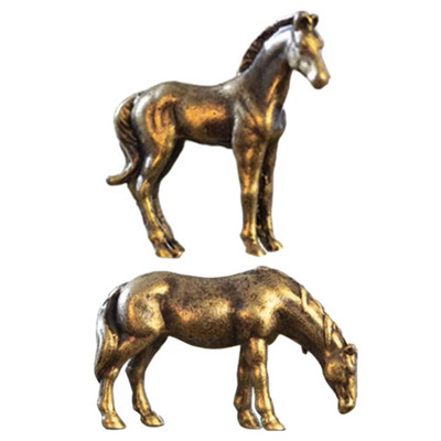 2 buc figurine drăguțe de cai de birou în miniatură Statui de cai DIY pentru decorare pentru cai de birou