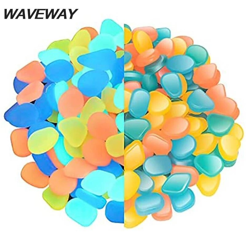 50 vnt/pak. Šviečiantys akmenukai sodo dekoras švyti tamsoje Dekoratyvinės lauko akutės