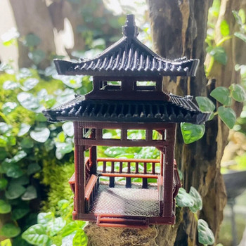 Pavilion Small Ornaments Aquarium Pagoda Statue Outdoor Garden Decorations Metal Desktop Simulation Models