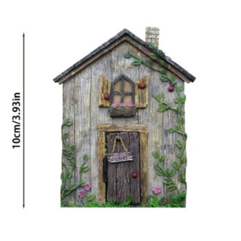 10cm Πολύχρωμο Mini Fairy Gnome Door Figurine Elf Home For Yard Art Garden Tree Sculpture Statues Decor Ξύλινο Στήριγμα δώρου εξωτερικού χώρου