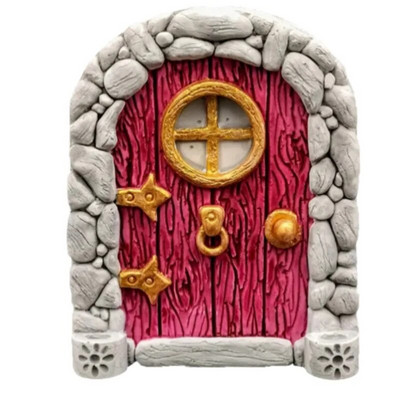 10cm Πολύχρωμο Mini Fairy Gnome Door Figurine Elf Home For Yard Art Garden Tree Sculpture Statues Decor Ξύλινο Στήριγμα δώρου εξωτερικού χώρου