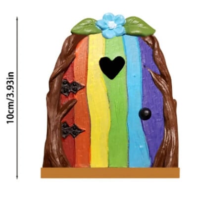 10cm Πολύχρωμο Mini Fairy Gnome Door Figurine Elf Home For Yard Art Garden Tree Sculpture Statues Decor Ξύλινο Στήριγμα δώρου εξωτερικού χώρου
