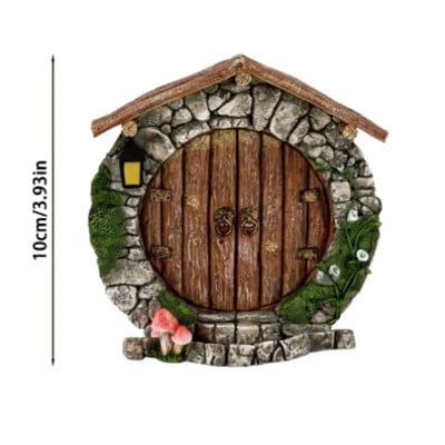 10cm Πολύχρωμο Mini Fairy Gnome Door Figurine Elf Home For Yard Art Garden Tree Sculpture Statues Decor Ξύλινο Στήριγμα δώρου εξωτερικού χώρου