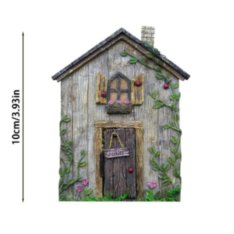 10cm Πολύχρωμο Mini Fairy Gnome Door Figurine Elf Home For Yard Art Garden Tree Sculpture Statues Decor Ξύλινο Στήριγμα δώρου εξωτερικού χώρου