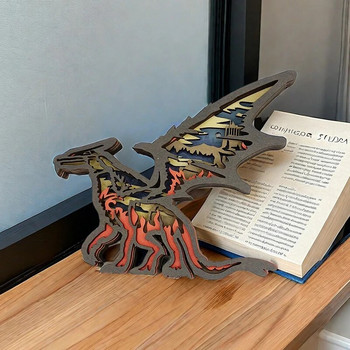Δημιουργική τρισδιάστατη ξυλογλυπτική χειροτεχνία Πολυεπίπεδη κοίλη διακόσμηση ζώων Σαλόνι σπιτιού Διακοσμητικό δώρο αγάλματος τέχνης