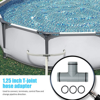 Съединител за маркуч за басейн 32 mm T-образен филтър за басейн, тръбна връзка Аксесоари за басейн Универсален съединител за тръба 1,25 инча за басейн