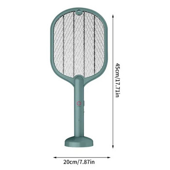 Electric Fly Swatter 3000V Rechargeable Electric Insect Zapper Racket 2 in 1 Inhaled Photocatalyst Fly Trap UV Light Fly Trap