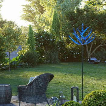 Harlow Wind Spinner Metal Windmill 3D Wind Powered Kinetic Sculpture Lawn Metal Wind Solar Spinners Διακόσμηση αυλής και κήπου