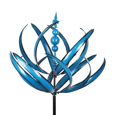 Harlow Wind Spinner Moara de vânt din metal Sculptură cinetică alimentată de vânt 3D Peluză Metal Wind Solar Spinners pentru curte și grădină
