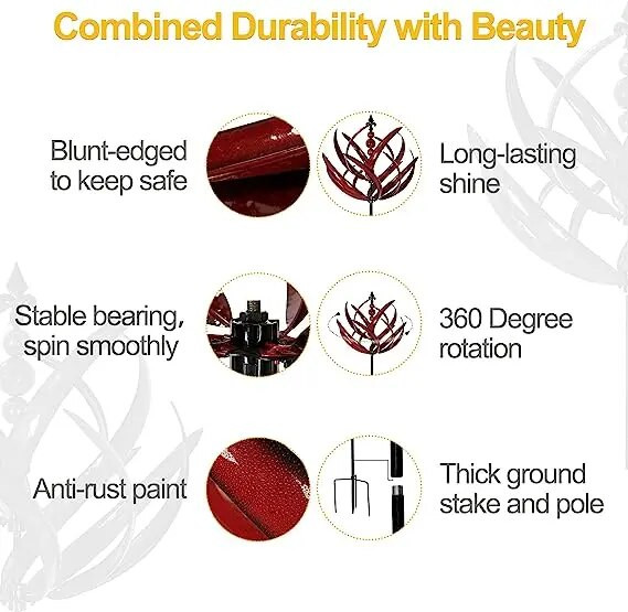 Harlow vėjo suktukas metalinis vėjo malūnas 3D vėjo varomas kinetinė skulptūra vejos metalo vėjo saulės suktukai Kiemo ir sodo dekoras