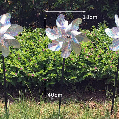 1 buc Moara de vant Decoratiune respingătoare pentru păsări Spinner de vânt pentru copii Jucării pentru copii Instalare ușoară Protecție livadă de grădină