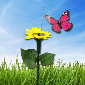 Захранвани от слънчева енергия Танцуващи пърхащи пеперуди Летящи дворни растения Цветя Scvd889 Декор Колибри Градински кол за морава V0f0