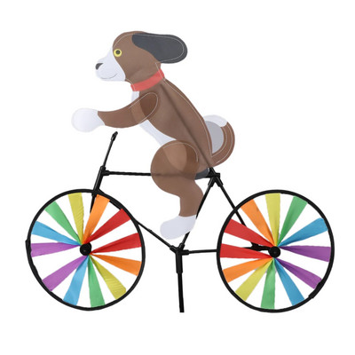 Rainbow Spinner Moara de vânt Pisica Câine Tigru pe bicicletă DIY Bicicletă Wind Spinner Whirligig Grădină Gazon Gadgets decorative Jucării pentru copii