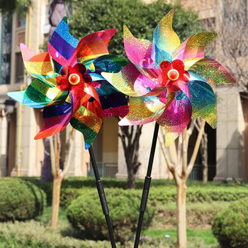 10/5/1PCS Pinwheel Garden Yard Colorful Windmill Stakes Decoracion Kids Toy Outdoor Planter Decor Rainbow Pinwheels Home Decor