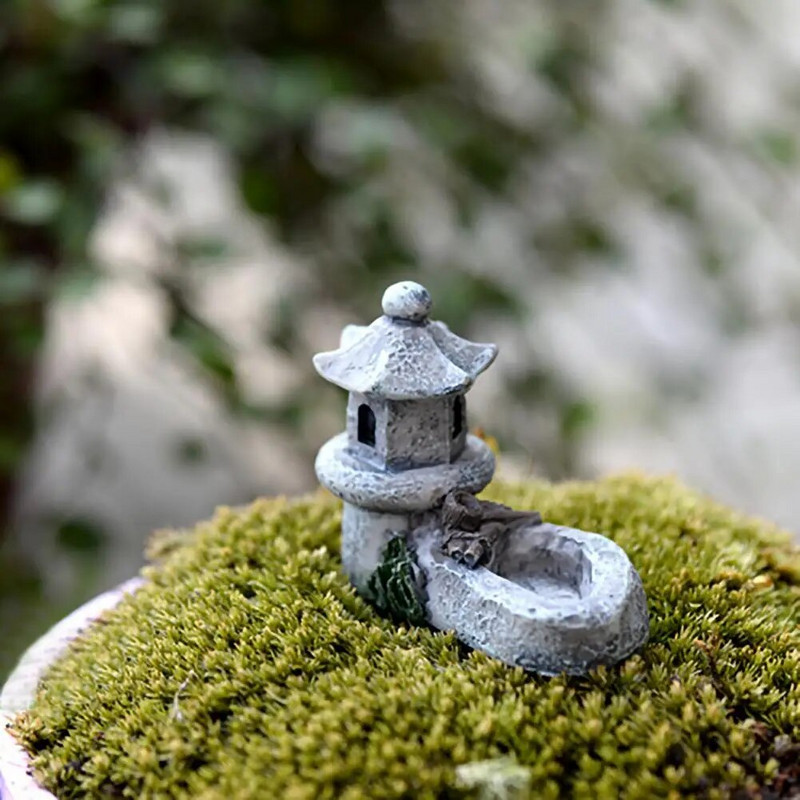 Baseinas Bokštas namas Derva figūrėlė Mikro peizažas Namų dekoras Miniatiūrinis pasakų sodas Papuošalai Dekoravimo priedai Figūra