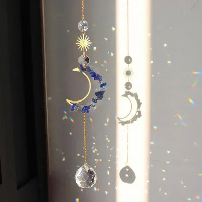 Pandantiv de cristal Prisme de captare a soarelui Arborele vieții colorat DIY perdele pentru fereastră cu lanț de decorare agățată Catch Sun Colgantes De Viento