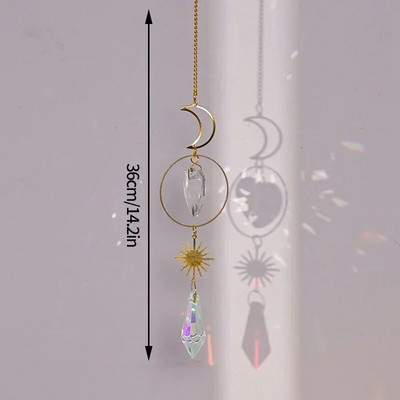 Pandantiv de cristal Prisme de captare a soarelui Arborele vieții colorat DIY perdele pentru fereastră cu lanț de decorare agățată Catch Sun Colgantes De Viento