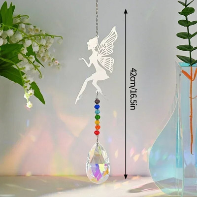 Pandantiv de cristal Prisme de captare a soarelui Arborele vieții colorat DIY perdele pentru fereastră cu lanț de decorare agățată Catch Sun Colgantes De Viento