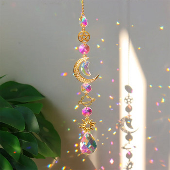 Suncatcher Crystal Wind Chime Star Moon Diamond Hanging Prisms Light Catcher Rainbow Chaser Κοσμήματα Κρεμαστό κόσμημα Διακόσμηση κήπου σπιτιού