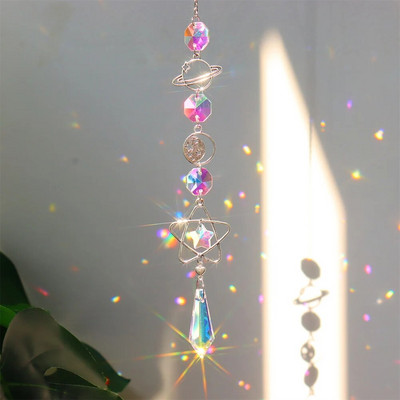 Suncatcher Cristal Wind Chime Steaua Lună Diamant Prisme agățate Captorul de lumină Curcubeu Chaser Bijuterii Pandantiv Home Garden Decor
