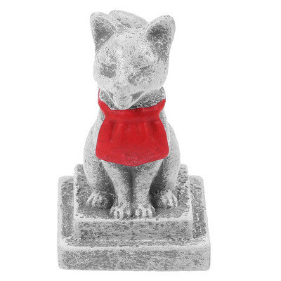 Altarul Inari Vulpi sacre Statuie de vulpe japoneză în miniatură din rășină Kitsune Fox Topper pentru tort Zâne Grădină Peisaj cu mușchi Artizanat DIY