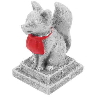 Svetište Inari Svete lisice Minijaturni kip japanske lisice od smole Kitsune Fox Poklopac za torte Vilinski vrt Mahovina Pejzaž Diy rukotvorine