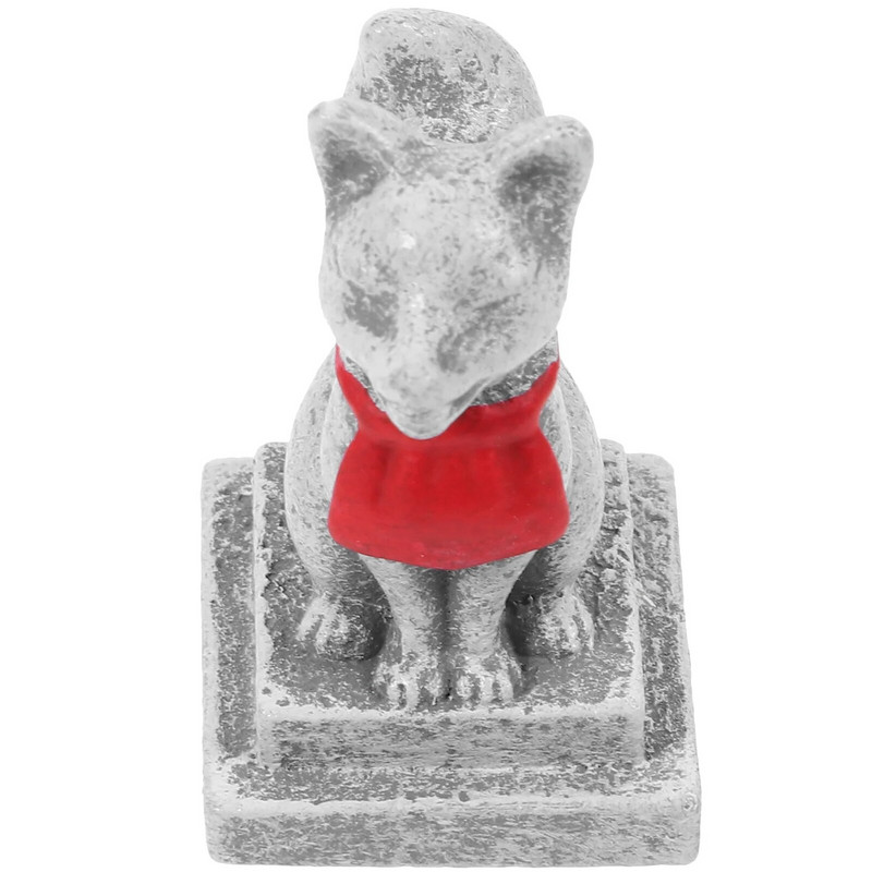 Svetište Inari Svete lisice Minijaturni kip japanske lisice od smole Kitsune Fox Poklopac za torte Vilinski vrt Mahovina Pejzaž Diy rukotvorine