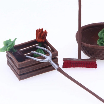 7 бр./компл. Симулация на куклена къща Аксесоари за модели на селскостопански инструменти Симулация на зеленчуци Мини мотика Миниатюрна декорация на ферма