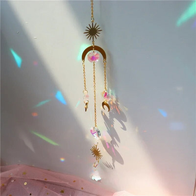 Sun Moon Stars Prism Beads - Suncatcher Rainbow pentru grădină și ferestre