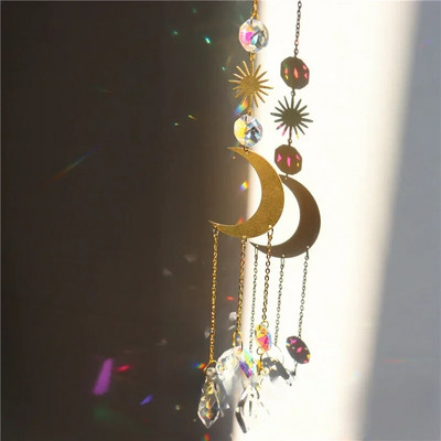 Sun Moon Stars Prism Beads - Suncatcher Rainbow pentru grădină și ferestre