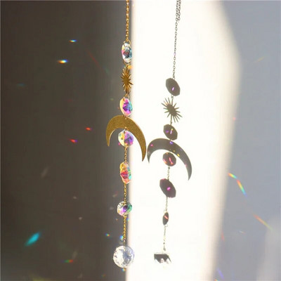 Sun Moon Stars Prism Beads - Suncatcher Rainbow pentru grădină și ferestre