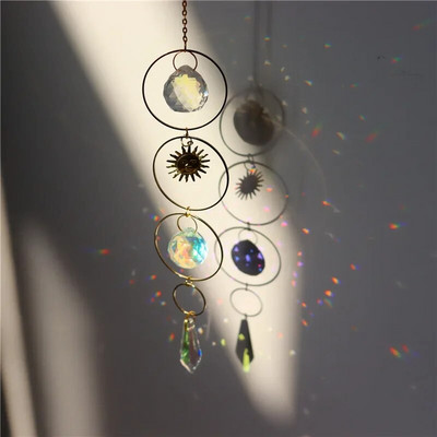 Sun Moon Stars Prism Beads - Suncatcher Rainbow pentru grădină și ferestre