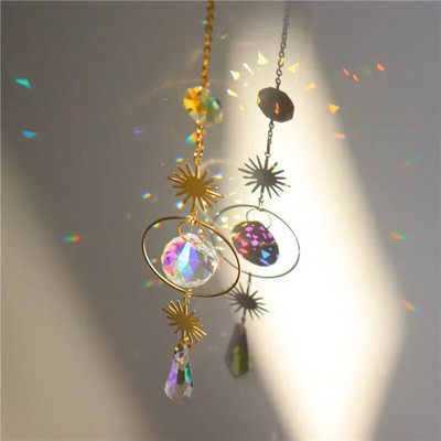 Sun Moon Stars Prism Beads - Suncatcher Rainbow pentru grădină și ferestre