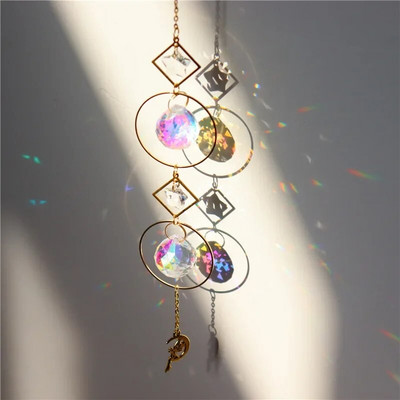 Sun Moon Stars Prism Beads - Suncatcher Rainbow pentru grădină și ferestre