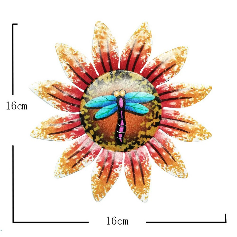Metalna skulptura suncokreta Zidna umjetnička dekoracija Vanjski kolčići Šareno dvorište Interijer vrta Metalno željezo Party Cvjetni dekor 2022.