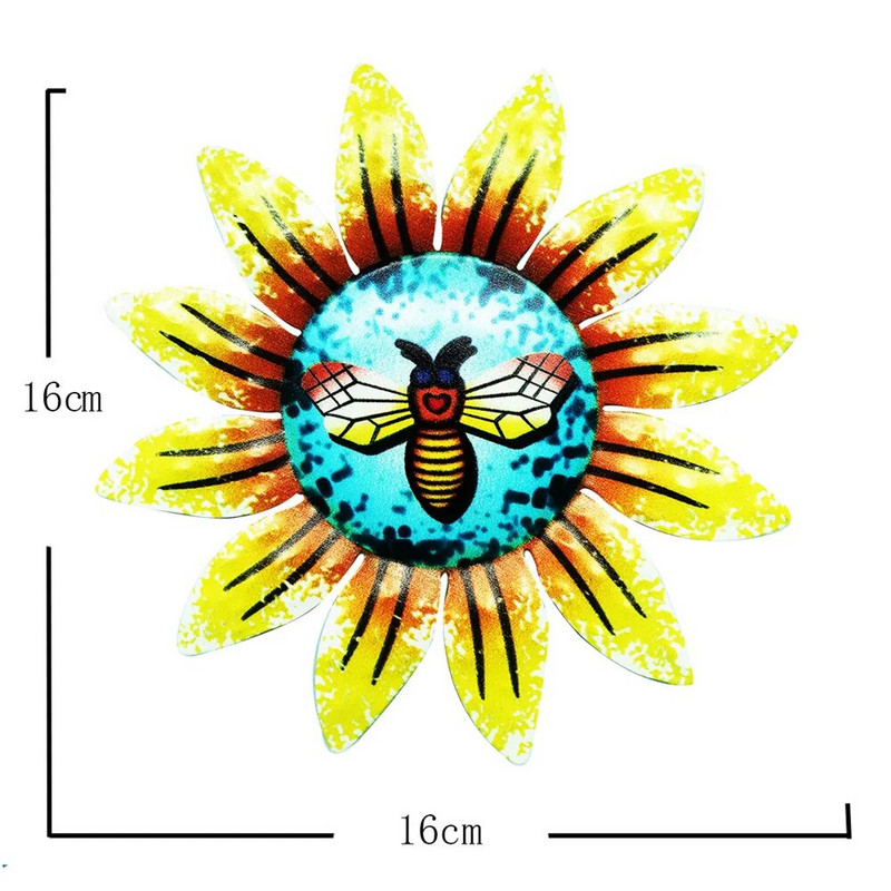 Metalna skulptura suncokreta Zidna umjetnička dekoracija Vanjski kolčići Šareno dvorište Interijer vrta Metalno željezo Party Cvjetni dekor 2022.
