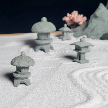 Ρετρό Κιόσκι Κινέζικα Φανάρια Μίνι Παγόδα Μοντέλο Διακόσμηση Πέτρα Μινιατούρα άγαλμα ψαμμίτη Αξεσουάρ σπιτιού