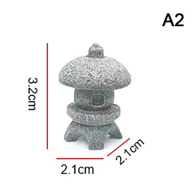 Retro pavėsinė, kinų žibintai, mini pagodos modeliai, dekoravimo akmenys, miniatiūriniai statula, smiltainis namų aksesuarai