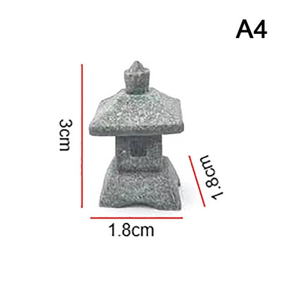 Retro pavėsinė, kinų žibintai, mini pagodos modeliai, dekoravimo akmenys, miniatiūriniai statula, smiltainis namų aksesuarai