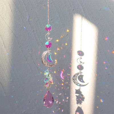 Suncatcher de cristal Prisme de sticlă agățate Catcher de soare Pandantive de vânt DIY Clopote de vânt pentru fereastra de nuntă Decorații de grădină în aer liber