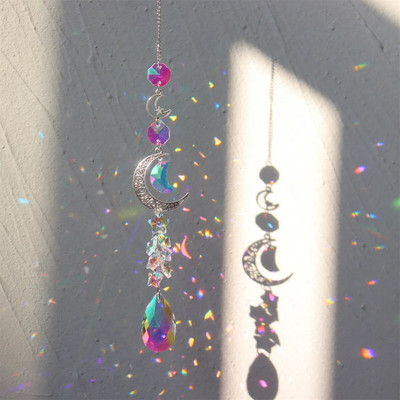 Suncatcher de cristal Prisme de sticlă agățate Catcher de soare Pandantive de vânt DIY Clopote de vânt pentru fereastra de nuntă Decorații de grădină în aer liber