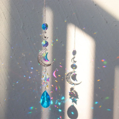 Suncatcher de cristal Prisme de sticlă agățate Catcher de soare Pandantive de vânt DIY Clopote de vânt pentru fereastra de nuntă Decorații de grădină în aer liber