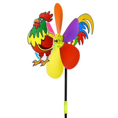 Albină șase culori moara de vânt tridimensională desene animate jucării pentru copii acasă grădină decor curte jucărie clasică în aer liber moara de vânt pentru copii